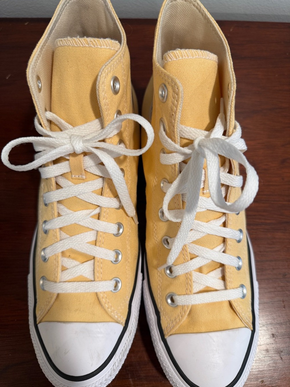 Converse Kids Yellow High-Top Canvas Sneakers with White Laces